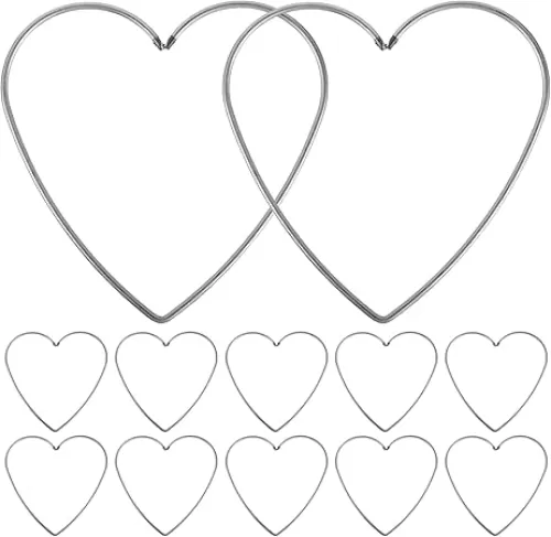 BESPORTBLE Dream Catcher Hoops: 10Pcs Heart Shaped Dream Catcher Rings - 4.68inch Metal Rings Hoops for DIY Craft Making Wedding Wreath Decor