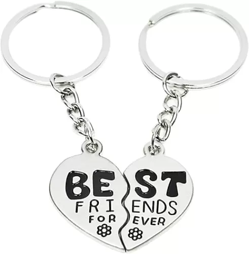 Best Friend Forever Keychain Love Jewelry Split Heart Key Ring