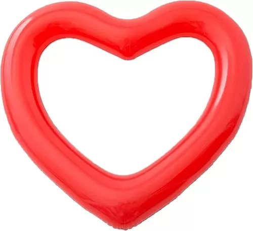BinaryABC Heart Shaped Pool Float Swimming Pool Floats Inflatable Swim Rings, Beach Pool Party Toy