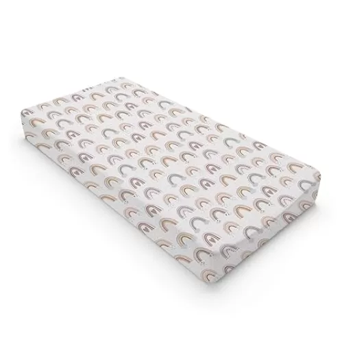 Boho Rainbows Hearts Baby Changing Pad Covers Boy Girl 32''x16'' Colorful Rainbow Clouds Stars Fitted Diaper Change Table Mats Rainbow Lovers Gift Soft Breathable Nursery Cradle & Bassinet Sheets