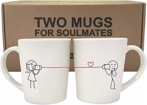BoldLoft Say I Love You Too Couples Coffee Mugs-Love Gifts for Him, Boyfriend, Husband, Mug Gift Set for Birthday, Anniversary, Valentine, Wedding, Bridal Shower, His and Her Romantic Home Decor
