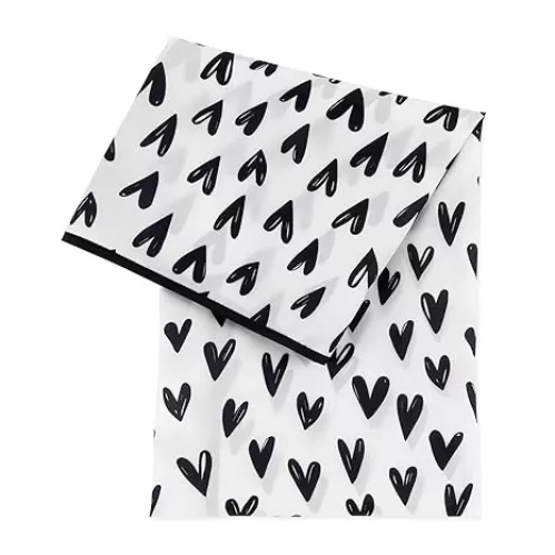 Bumkins Baby Splat Mat for Under High Chair, Babies Toddlers Eating Mess Mat, Waterproof Reusable Cloth for Arts and Crafts, Playtime Mat for Kids, Floors or Tables, Fabric 42inx42in, Black Hearts