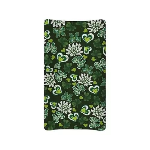 Butterfly Green Heart Cute Changing Table Cover for Boys Girls Diaper Changing Table Cover Soft Washable Stretchy Changing Mat Sheet Cover
