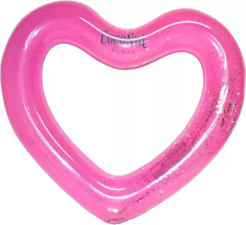 CocoNut Float Glitter Heart Pool Floats – Inflatable Pool Rings – Durable Long Lasting Lounge Tubes and Water Toys – Fun Decoration for Parties, Events – Ages 8+ Years