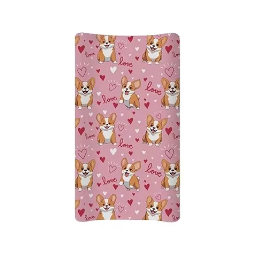 Corgy Baby Changing Pad Covers Heart Infant Changing Table Cover Boys Girls Diaper Table Change Mat Sheets Cover Soft Washable Stretchy
