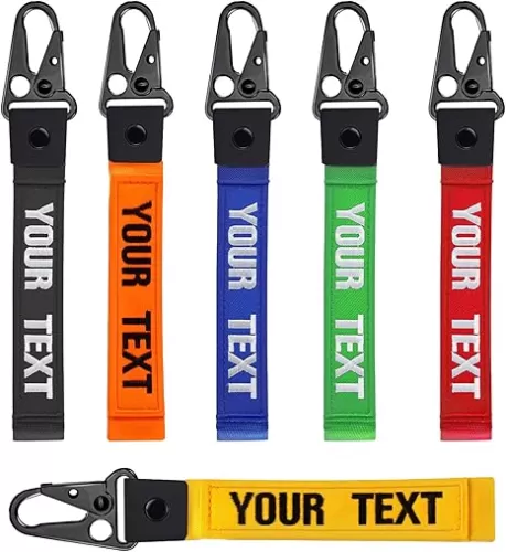 Customized Keychain, Custom labels, Embroidered keyc hains, Fashion Personalized Keychains, Suitable for men, women, cars