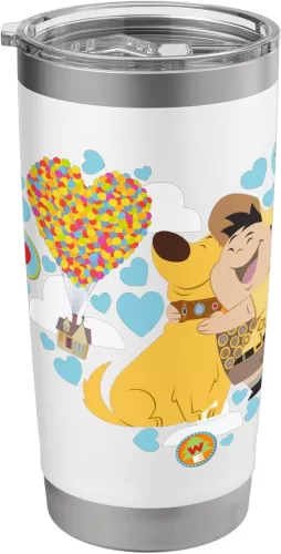 Disney and Pixar’s Up Russel and Dug Heart Stainless Steel Insulated Tumbler