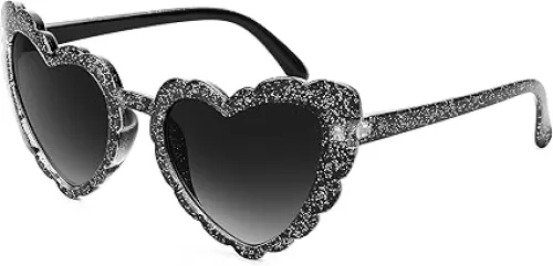 FEISEDY Love Heart Shaped Sunglasses for Women Trendy Retro Cat Eye Mod Style Stylish Glasses B2336