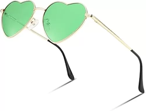 FEISEDY Polarized Heart Sunglasses Women Men Metal Frame Cute Lovely Glasses UV400 Protection B2375