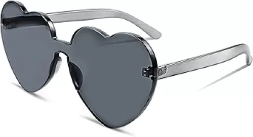 FEISEDY Thick Heart Sunglasses Rimless Heart Shaped Sun Glasses Women Fashion Love Glasses B2419