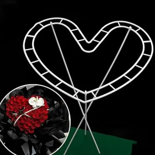 Flower Vase Flower Arrangement Stands, Easy Assembly Heart Shaped Bouquet Holder, Plastic DIY Flower Packaging Tool