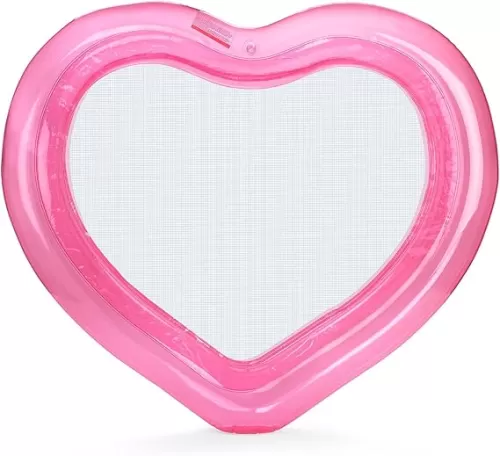 FUNBOY Original Clear Heart Water Hammock with Mesh Pool Float Perfect for Summer Pool Parties