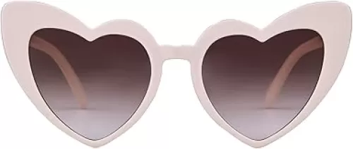 GIFIORE Heart Sunglasses Vintage Retro Oversized Heart Shaped Cat Eye Sun Glasses