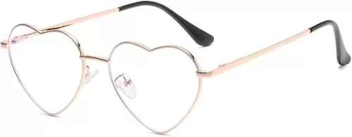 Gleyemor Heart Shaped Blue Light Glasses for Women Cute Computer Glasses