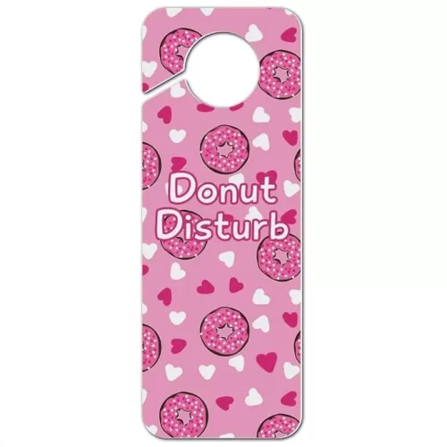 GRAPHICS & MORE Cute Chocolate Valentine Donut Pink Hearts Plastic Door Knob Hanger Sign