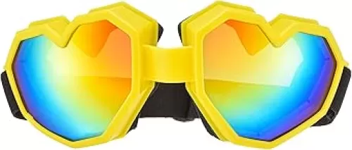 ICARA Heart Shaped Sunglasses Fashion Ski Goggles Colorful Oversize Love Glasses for Women Men Fun Eyeglass