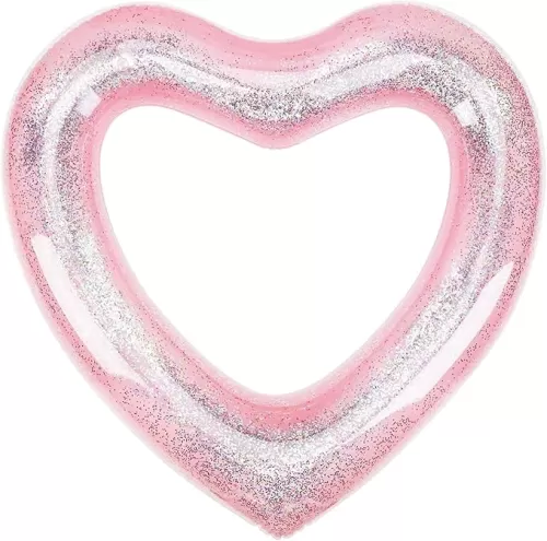 Inflatable Heart Shaped Rings Pool Float for Adults Water Floatie Summer Swimming Tube Beach Bachelorette Party