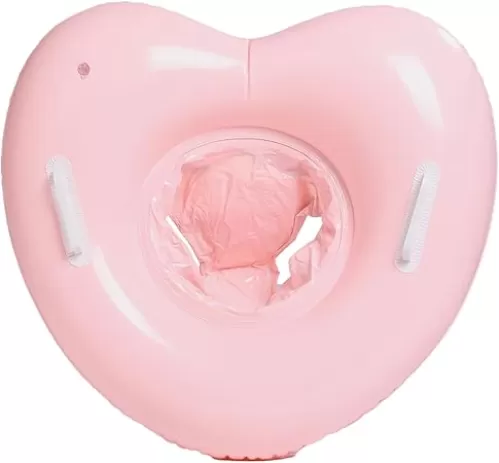 Inflatable Pool Tube - Swimming Tubes for Adult | Portable Heart-Shaped Inner Tubes for Adults with Handles | Blow Up Baby Swim Tube for Age 6+ Months | Party Toys for Teens | Water Play Accessory