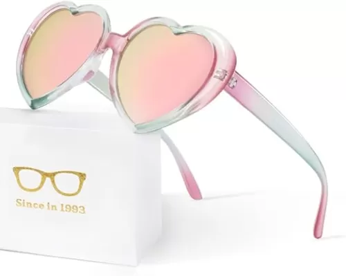 JASPIN Polarized Heart Sunglasses for Women - Trendy Cute Love Shaped glasses Oversized Eyeglasses UV400 Protection