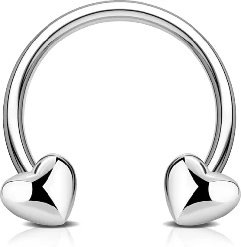 Jewseen 16G Septum Rings Heart Cartilage Earring Hoop 316L Stainless Steel Helix Earring Daith Earring Nose Ring Hoop Septum Piercing Jewelry for Women and Men