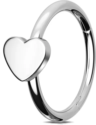 Jewseen Heart Cartilage Hoop 316L Surgical Steel Nose Rings Hoop 20g 18g 16g Lip Piercing Jewelry Rook Earring Tragus Helix Daith Piercing Jewelry for Women Men
