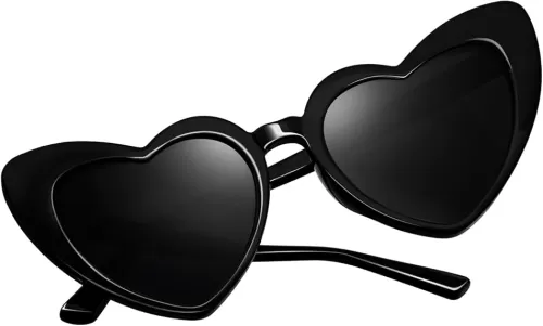 Joopin Trendy Heart Sunglasses for Women, Retro Heart Shaped Sun Glasses UV Protection, Dark Shades Sunnies Rave Costume
