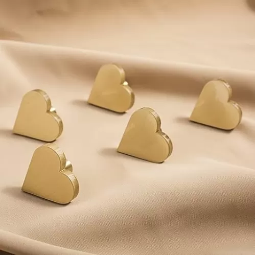 LBFEEL Heart Drawer Knobs and Handles Brushed Brasss Cabinet Pulls Handle Gold Knobs for Dresser (1, Heart)