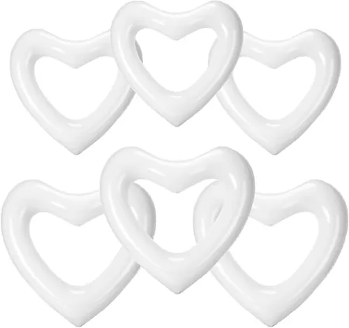 Lenwen 6 Pack Inflatable Heart Pool Float 43''/ 31'' Blow up Heart Shaped Swimming Tube for Valentines Wedding Bachelorette Bride Pool Floaty Beach Party Toys Gifts(Pink)