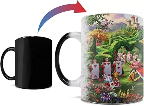 Morphing Mugs Disney – Alice in Wonderland – Queen Of Hearts – Thomas Kinkade Studios - One 11 oz Color Changing Ceramic Mug – Image Revealed When HOT Liquid Is Added!