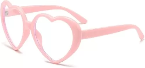 NIDOVIX Heart Frame Clear Lens Glasses for Women Classic Vintage Retro Red Heart Non-Prescription Eyeglasses