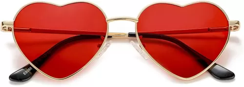 NIDOVIX Polarized Heart Shaped Sunglasses for Women, Vintage Fashion Cute Lovely Sun Glasses Metal Frame UV400 Protection