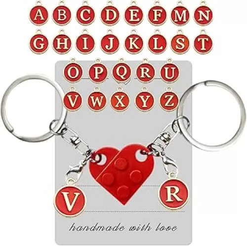 Personalized Brick Matching Heart Keychains - Valentine