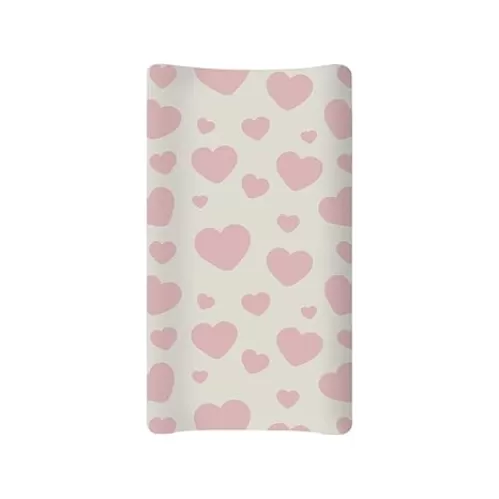 Pink Heart Baby Changing Pad Covers Infant Newborn Changing Table Cover Girls Diaper Table Change Mat Sheets Cover Soft Washable Stretchy