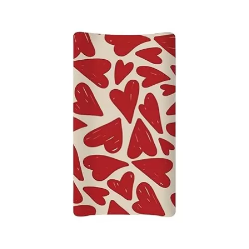 Red Heart Baby Changing Pad Cover Ultra Soft Breathable Infant Diaper Changing Table Cover for Standard 16 x 32 Inch Changing Mats-Valentine's Day Gify