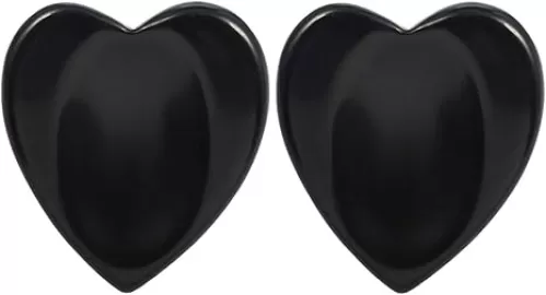 Rockcloud Worry Stone, Thumb Palm Stones for Anxiety, Healing Crystal, Heart Shape, Black Obsidian