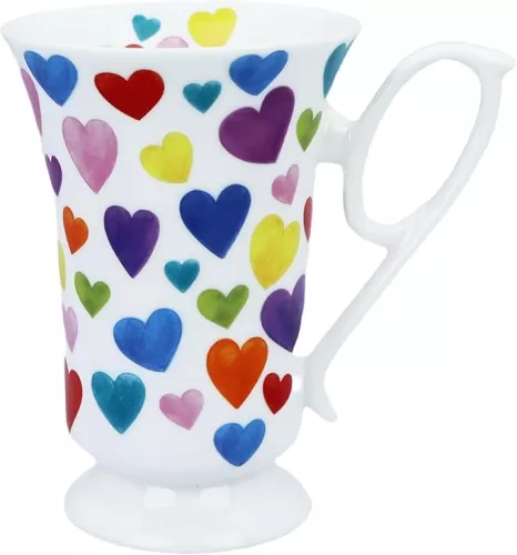 Small 7oz Heart Coffee Mug Heart Pattern Coffee Mugs Bone China Cute Coffee Mug Birthday Gifts for Her Women Mom Friends