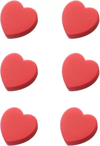 Soft Rubber Butterfly Shell Heart Shape Knobs for Kids Girls Boys Cabinet Handle pulls Drawer Knobs for Kids Room Cabinets Closets Toy Organizer Box Bookcase 6pcs/Set (Red Heart)
