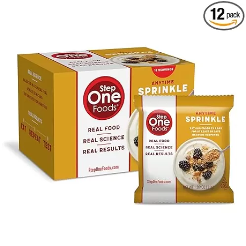 Step One Foods Anytime Sprinkle, Heart Healthy Snack Plant Sterols, Omega 3's and Dietary Fiber Gluten Free Vegan Granola (12 Pack)