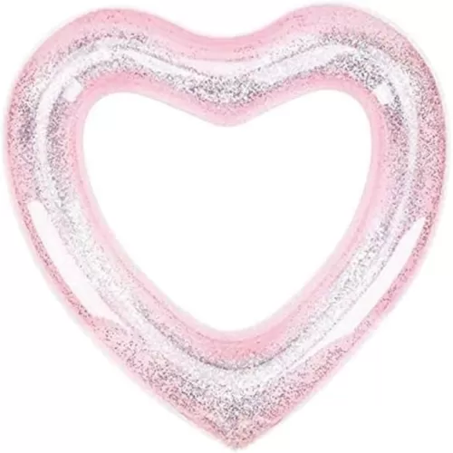 SUPVOX Giant Inflatable Heart-Shaped Pool Glitter Swim Ring PVC Perfect for Parties