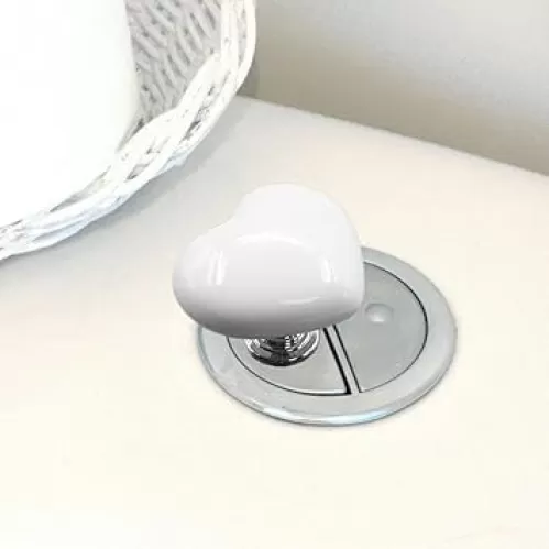 Toilet Push Button Flush Replacement, Simple Love Heart Shaped Colorful Plastic Toilet Tank Button Aid, Vintage Heart-Shaped Drawer Knobs Door Handle Decor for Home