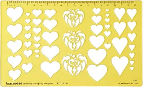 Traceease Heart Shapes Jewelery Settings Jewelry Templates Drafting Tools Jewellery Designing Stencils