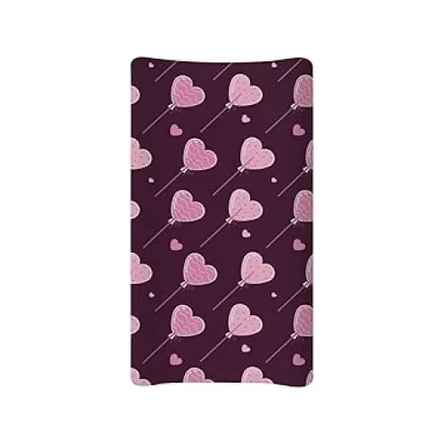 Valentine's Day Changing Pad Cover for Baby Girls Boys Cute Love Heart Diaper Change Table Sheet Soft Breathable Stretchy Cartoon Change Table Mat Fit 32"x16"