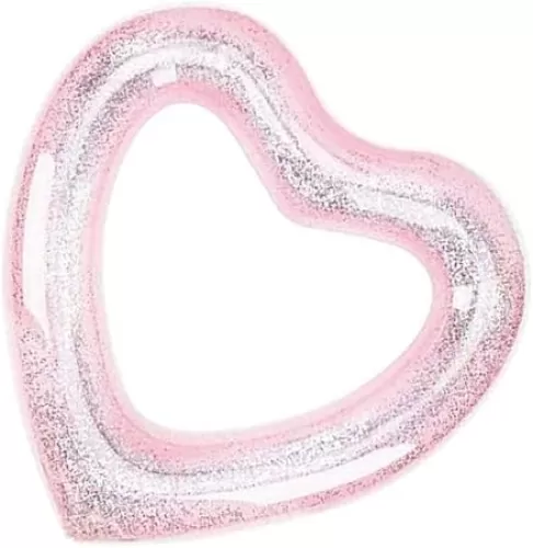 VOSAREA Flatable Heart Pool Float Heart Ring Pool Float Glitter Heart-Shape for Summer Fun