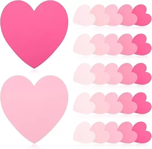 150 Pcs Heart Index Cards Pink Index Card 3x3 Colored Note Cards Colors Study Cards Blank Business Cards Invitation Cards Thank You Notes Cards For School Learning Office Game