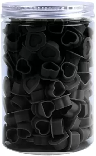 200Pcs Heart Ink Caps with Base Silicone Disposable Tattoo Pigment Cup for Tattooing Supplies (Black)