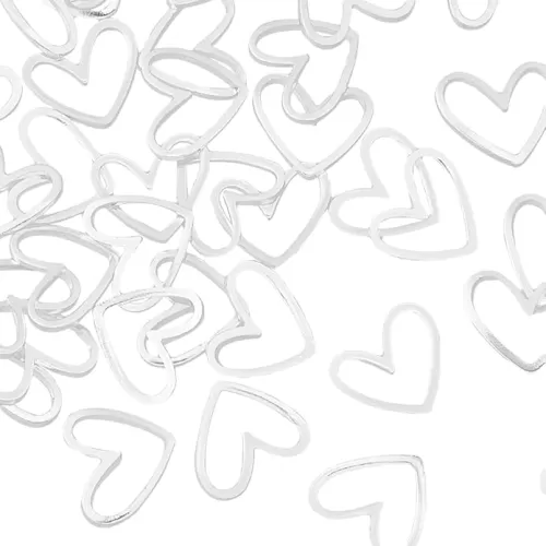 48Pcs Heart Linking Rings 925 Sterling Silver Plated Hollow Circle Bezel Frame Connectors Brass Heart Jewelry Connectors for Necklaces Bracelets Jewelry Dangle Earring Making