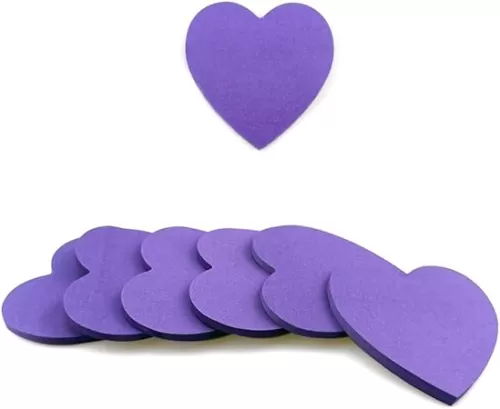 6 Pads Purple Heart Sticky Notes - Fun Pastel Sticky Notes Self-Stick Memo Pads for Office, School, Home