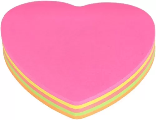 600 Sheet 3 x 3inch Cute Shape Sticky Note Pads Notepads Office Supplies Products Memo Pad Portable Paper Self-Stick Notes (Heart Shape)