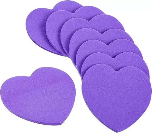 8 Pcs Purple Heart Sticky Notes, Cute Sticky Notes Self-Stick Notes Strong Adhesive Postfor Office Home Supplies
