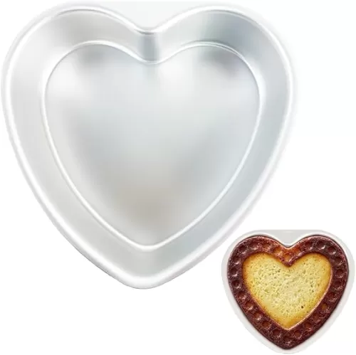8 x 2.5 Inch Aluminum Heart Shaped Cake Pan Heart Cake Tin Nonstick Cheesecake Pan for Valentine